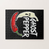 Ghost Pepper Funny Spicy Hot Halloween Ghost Peppe Puzzle (Horizontal)