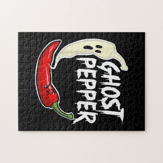 Ghost Pepper Funny Spicy Hot Halloween Ghost Peppe Puzzle (Horizontal)
