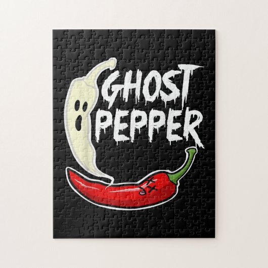 Ghost Pepper Funny Spicy Hot Halloween Ghost Peppe Puzzle (Vertikal)