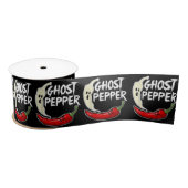 Ghost Pepper Funny Spicy Hot Halloween Ghost Peppe Satinband (Spule)