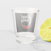 Ghost Pepper Funny Spicy Hot Halloween Ghost Peppe Schnapsglas (Rückseite)