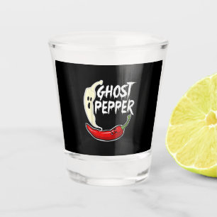 Ghost Pepper Funny Spicy Hot Halloween Ghost Peppe Schnapsglas