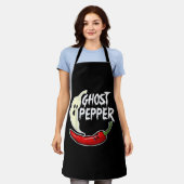 Ghost Pepper Funny Spicy Hot Halloween Ghost Peppe Schürze (Getragen)