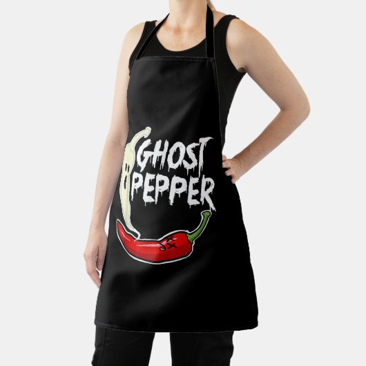 Ghost Pepper Funny Spicy Hot Halloween Ghost Peppe Schürze (InSitu)