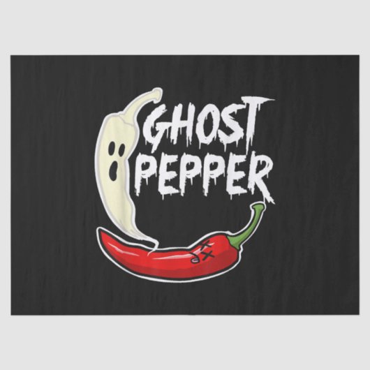 Ghost Pepper Funny Spicy Hot Halloween Ghost Peppe Seidenpapier (Vorderseite)