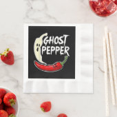 Ghost Pepper Funny Spicy Hot Halloween Ghost Peppe Serviette (Beispiel)