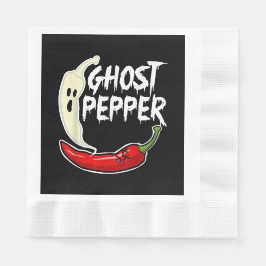 Ghost Pepper Funny Spicy Hot Halloween Ghost Peppe Serviette (Vorderseite)