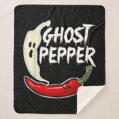 Ghost Pepper Funny Spicy Hot Halloween Ghost Peppe Sherpadecke (Vorderseite)