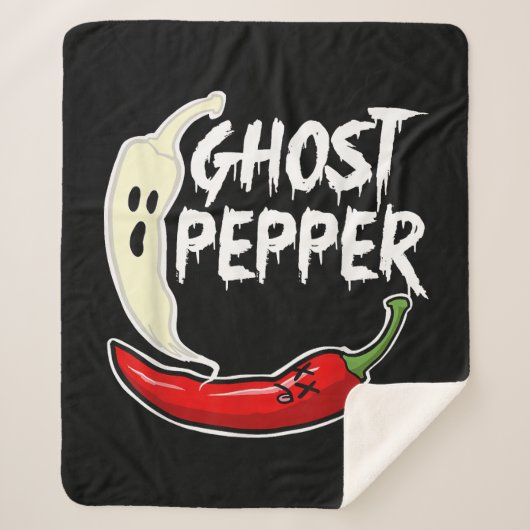 Ghost Pepper Funny Spicy Hot Halloween Ghost Peppe Sherpadecke (Vorderseite)