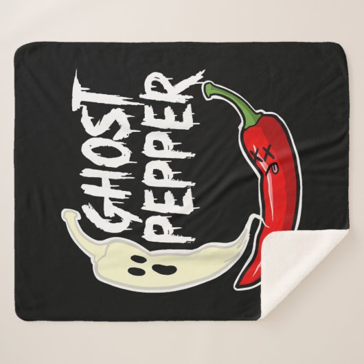 Ghost Pepper Funny Spicy Hot Halloween Ghost Peppe Sherpadecke (Vorderseite (Horizontal))