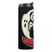 Ghost Pepper Funny Spicy Hot Halloween Ghost Peppe Thermosbecher (Nach links gedreht)