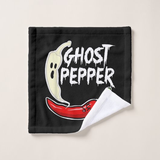 Ghost Pepper Funny Spicy Hot Halloween Ghost Peppe Waschlappen (Waschlappen)