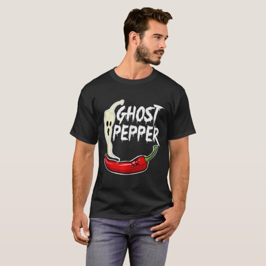 Ghost Pepper lustig Spicy Hot Halloween Ghost Pepp T-Shirt (Vorne ganz)