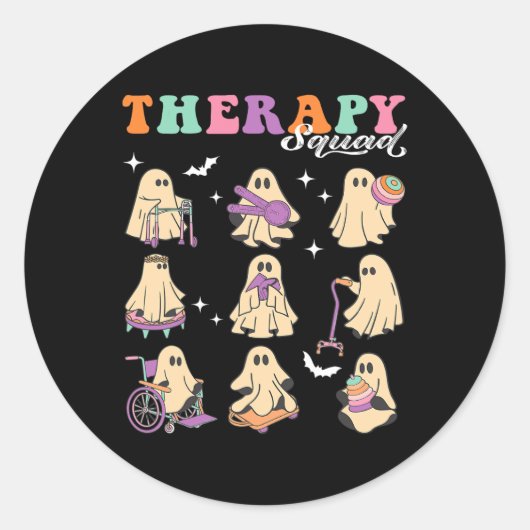Ghost Physical Therapy Squad Slp Ot PT Team Hallow Runder Aufkleber (Vorderseite)