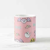 Ghost Pink Pattern Halloween Tasse (Mittel)