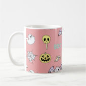 Ghost Pink Pattern Halloween Tasse (Links)