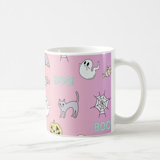 Ghost Pink Pattern Halloween Tasse (Rechts)