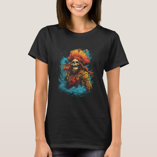 Ghost Pirate Captain by Haunted Horror Halloween 1 T-Shirt (Vorderseite)