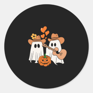 Ghost Playing Gitarre für Halloween Liebhaber Runder Aufkleber