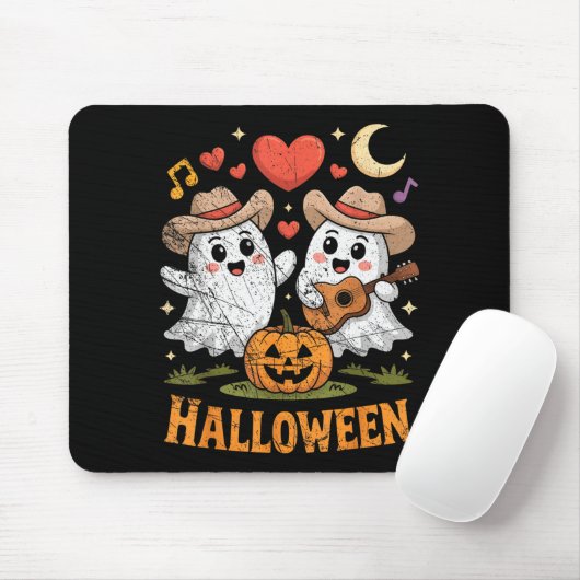 Ghost Playing Guitar For Halloween Lovers Mousepad (Mit Mouse)
