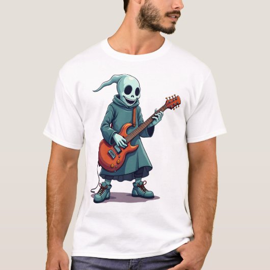 Ghost Playing Guitar � Spooky Music Halloween Tee (Vorderseite)