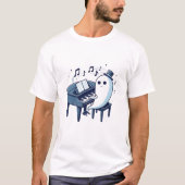 Ghost Playing Piano Funny T-Shirt (Vorderseite)