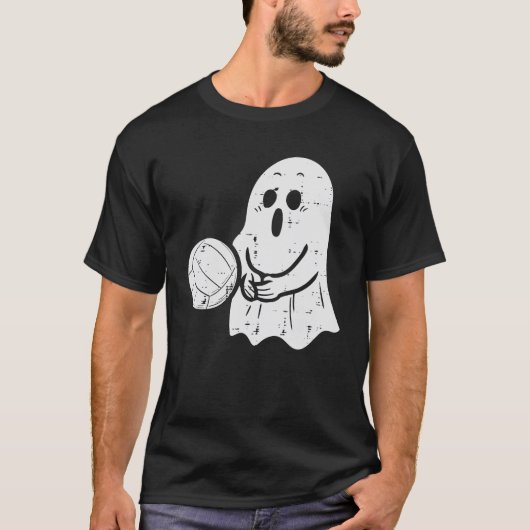 Ghost Playing Volleyball Funny Halloween Kostüm T-Shirt (Vorderseite)