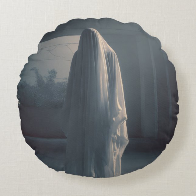 Ghost Printed Pillow Spooky Comfort for Your Home Rundes Kissen (Vorderseite)