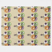 Ghost Pumpkin Balloons Fleecedecke (Vorderseite (Horizontal))