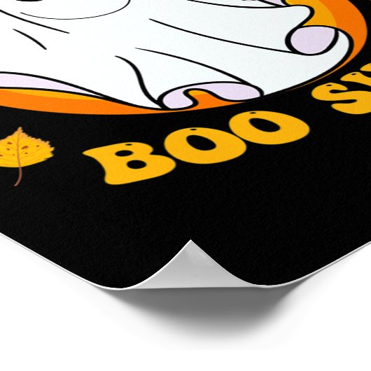 Ghost Pumpkin Gewürz Latte Fall Vibe Halloween Fun Poster (Ecke)