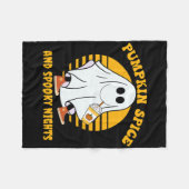 Ghost Pumpkin Gewürz Latte Fall Vibe Halloween Spo Fleecedecke (Vorderseite (Horizontal))