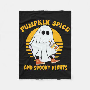 Ghost Pumpkin Gewürz Latte Fall Vibe Halloween Spo Fleecedecke