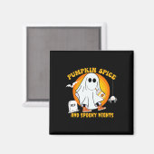Ghost Pumpkin Gewürz Latte Fall Vibe Halloween Spo Magnet (Vorderseite/Rückseite)