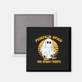 Ghost Pumpkin Gewürz Latte Fall Vibe Halloween Spo Magnet (Vorderseite/Rückseite)