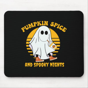 Ghost Pumpkin Gewürz Latte Fall Vibe Halloween Spo Mousepad