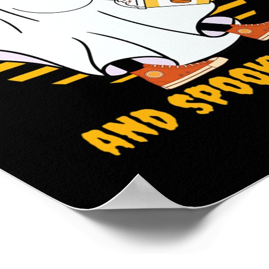 Ghost Pumpkin Gewürz Latte Fall Vibe Halloween Spo Poster (Ecke)