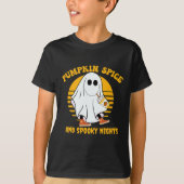 Ghost Pumpkin Gewürz Latte Fall Vibe Halloween Spo T-Shirt (Vorderseite)
