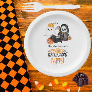 Ghost Pumpkin Grim Sensenmann Niedlich Black Cat H Pappteller