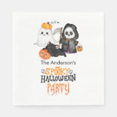 Ghost Pumpkin Grim Sensenmann Niedlich Black Cat H Serviette (Vorderseite)