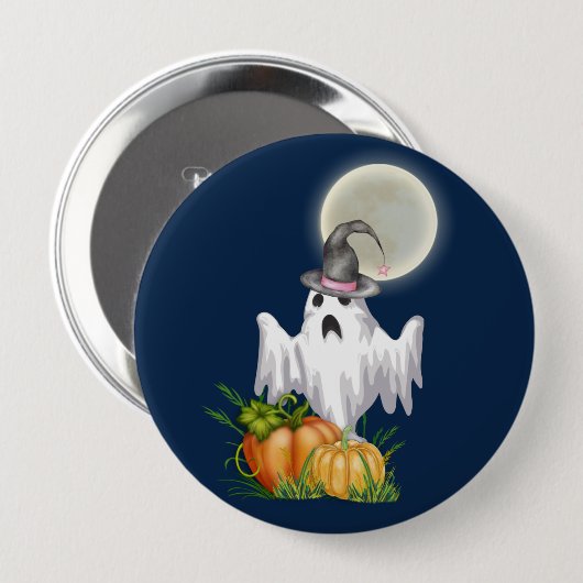 Ghost & Pumpkin Halloween Button (Vorne & Hinten)