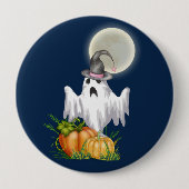 Ghost & Pumpkin Halloween Button (Vorderseite)