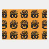 Ghost Pumpkins und Fledermäuse Halloween-Varietät Geschenkpapier Set (Vorderseite)