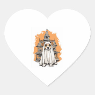 Ghost Pup - Spooky Dog Kostüm Herz-Aufkleber
