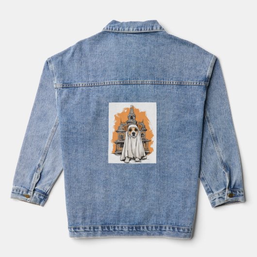 Ghost Pup - Spooky Dog Kostüm Jeansjacke (Rückseite)
