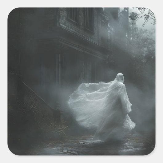 Ghost Quadratischer Aufkleber (Vorderseite)