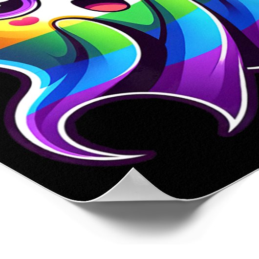 Ghost Rainbow Gay Pride Funny Poster (Ecke)