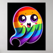 Ghost Rainbow Gay Pride Funny Poster (Vorne)