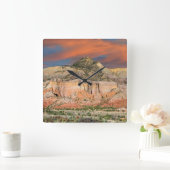 Ghost Ranch Mountain Pastels Quadratische Wanduhr (Zuhause)