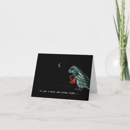 Ghost Rat on WIndy Halloween Night Note Card Karte (Vorderseite)