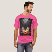 Ghost Reading Book Camping Campfire Halloween Spoo T-Shirt (Vorne ganz)